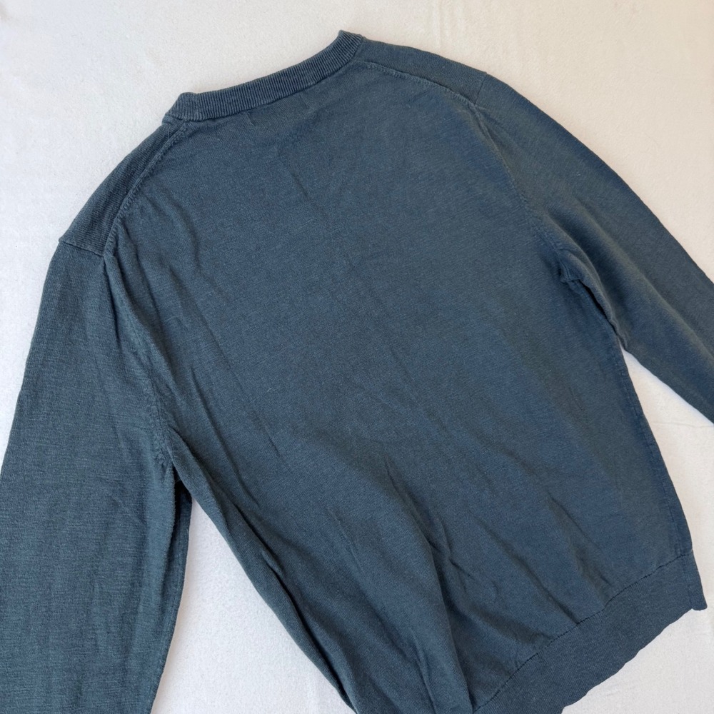 Banana Republic Mens Organic Cotton Crewneck Sweater Blue Gray Medium - Picture 8 of 10